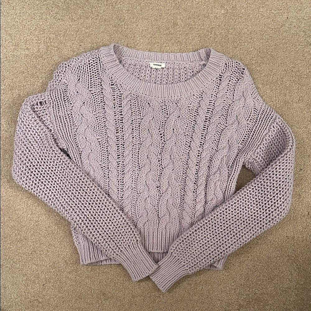 Garage Women's Cable Knit Sweater - Light Purple